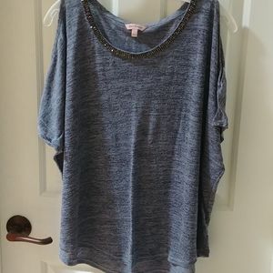 Juicy Couture Heather Blue Embellished Top